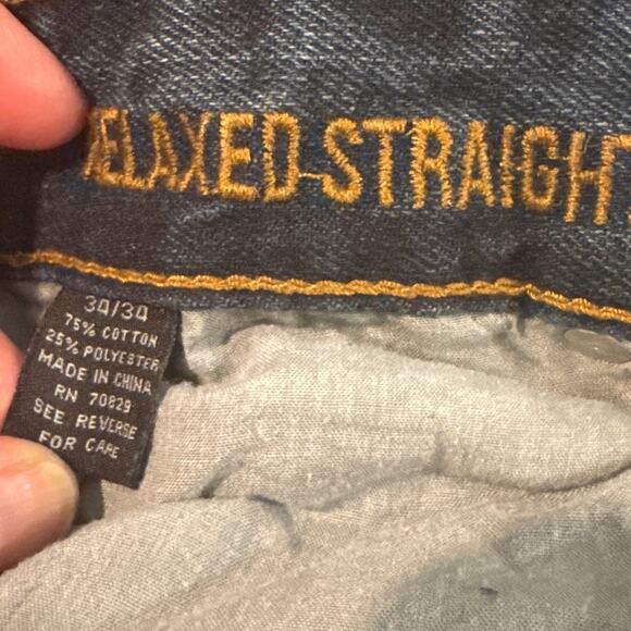 Carbon Relaxed Straight Men's Jeans Size 34x34 - Picture 4 of 4